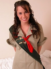 Stephanie in a girl guides costume